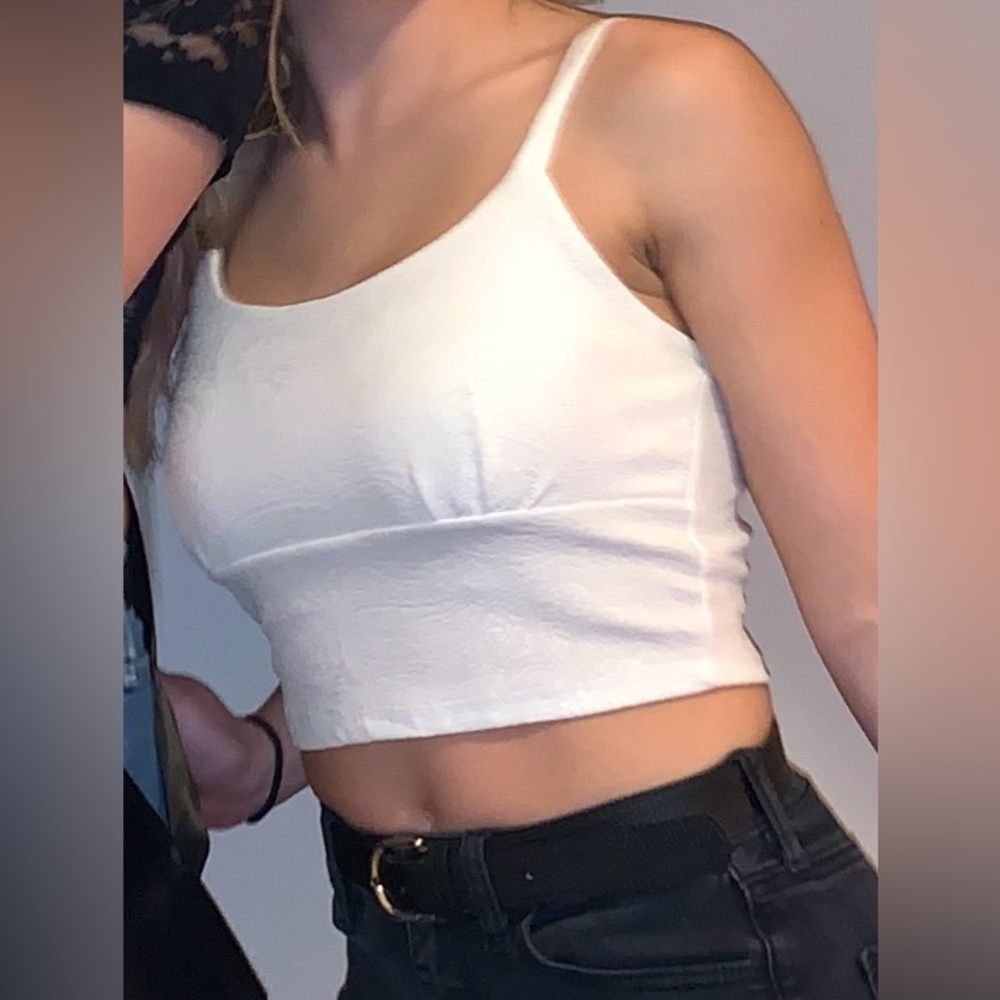 White Cantata crop top tank top